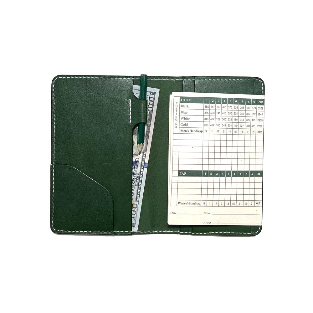 Player’s Scorecard Holder - Green Leather