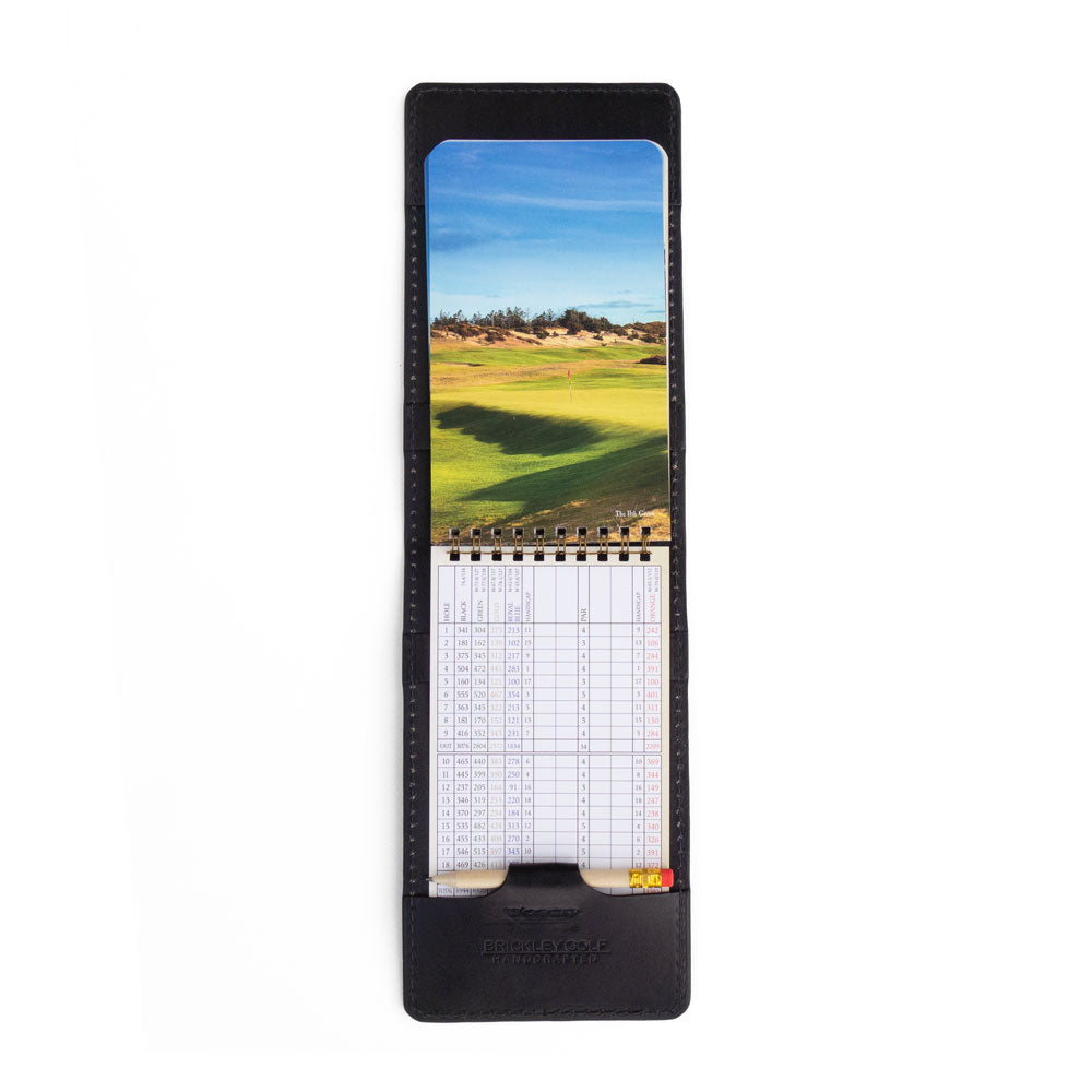 Yardage Book Cover - Classic Black Leather