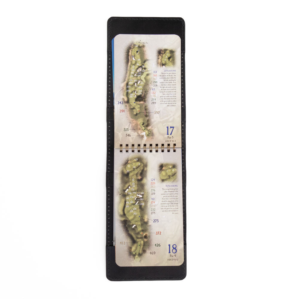 Yardage Book Cover - Classic Black Leather