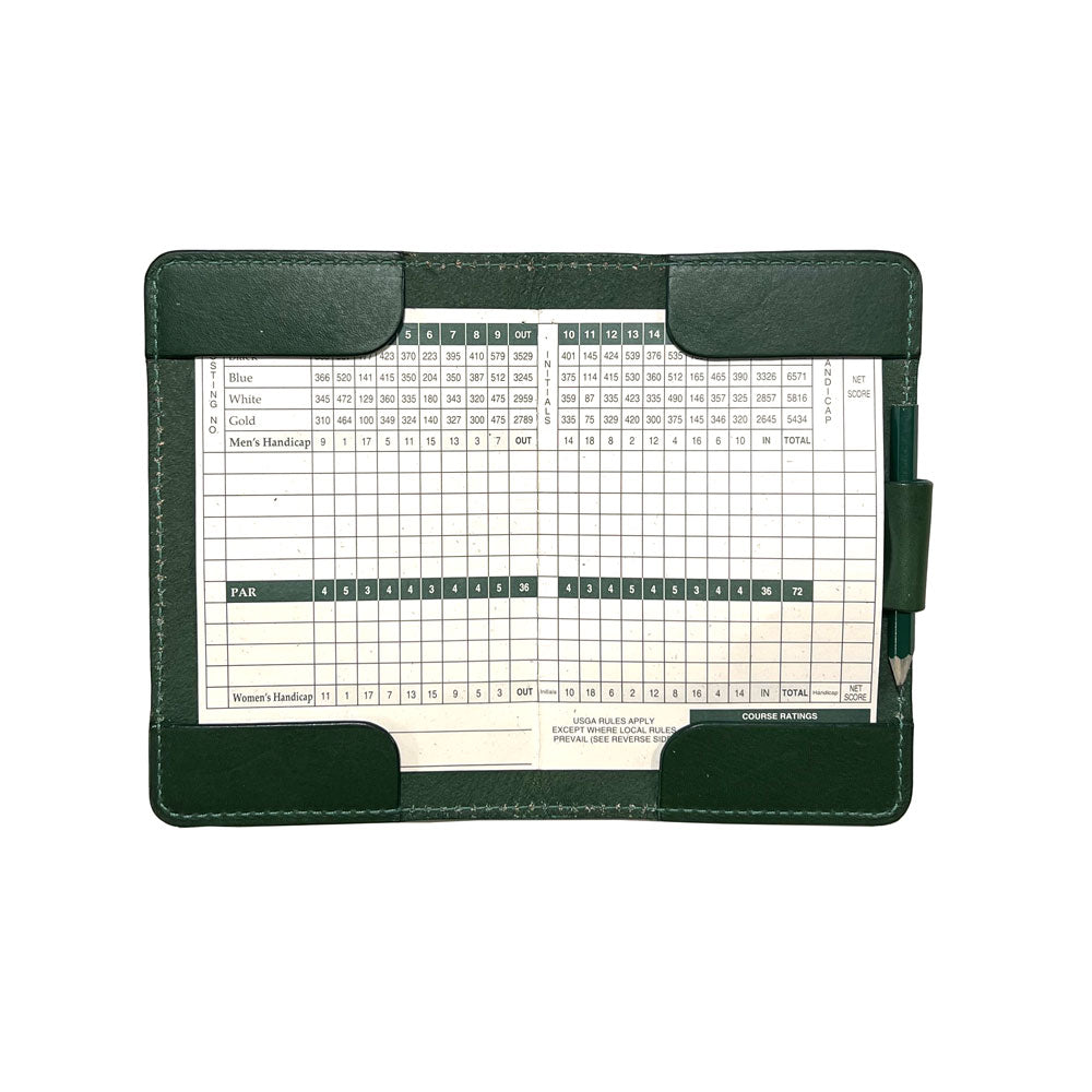 Classic Scorecard Holder - Green Leather