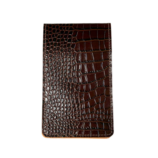 Premium Yardage Book Cover - Dark Brown Crocodile