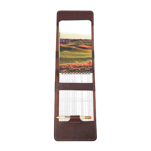 Yardage Book Cover - Pebbled Dark Brown Leather