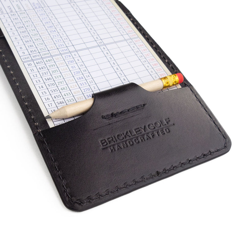 Yardage Book Cover - Classic Black Leather
