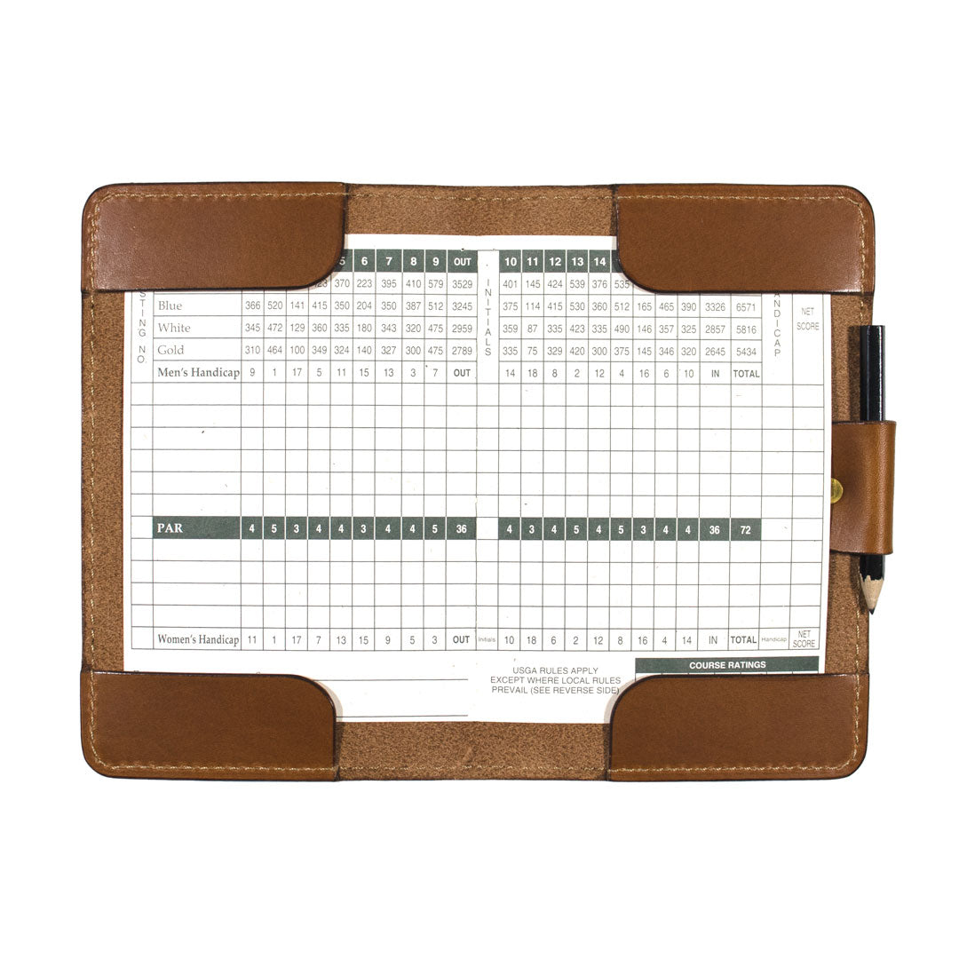 Classic Scorecard Holder - Smooth Whiskey Leather