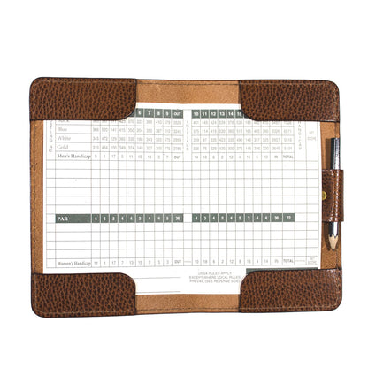Classic Scorecard Holder - Pebbled Whiskey Leather